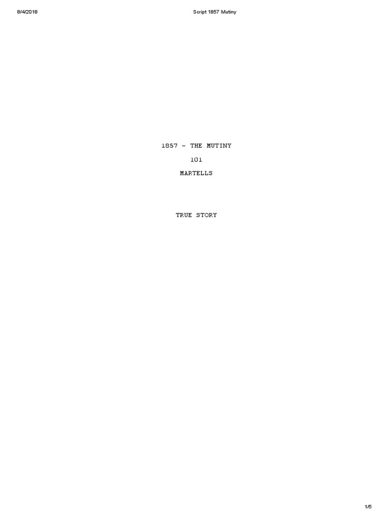 1857 Mutiny Script Overview | PDF | Indian Rebellion Of 1857 | British ...