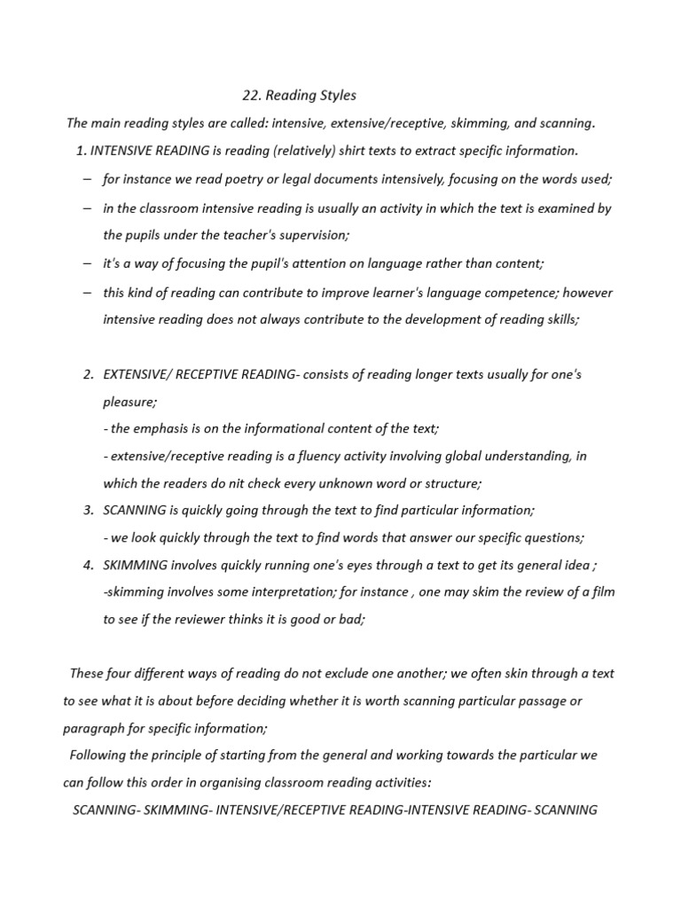 Reading Styles PDF Speed Reading Applied Psychology