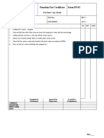 Function Test Certificate Form FP-02: Pre Start - Up Check