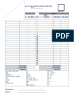 National English Scrabble Score Sheet