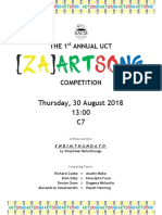 UCT (ZA) ARTSONG 2018 Poster