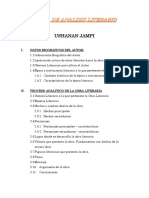 FICHA de ANALISIS LITERARIO Ushan Jampi Lopez Albujar Portada Deicatoria Introduccion