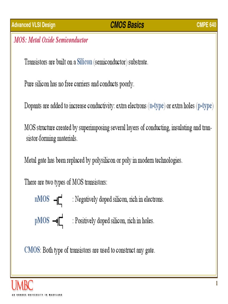 C Cmos Basics - Ani PDF | PDF | Mosfet | Cmos