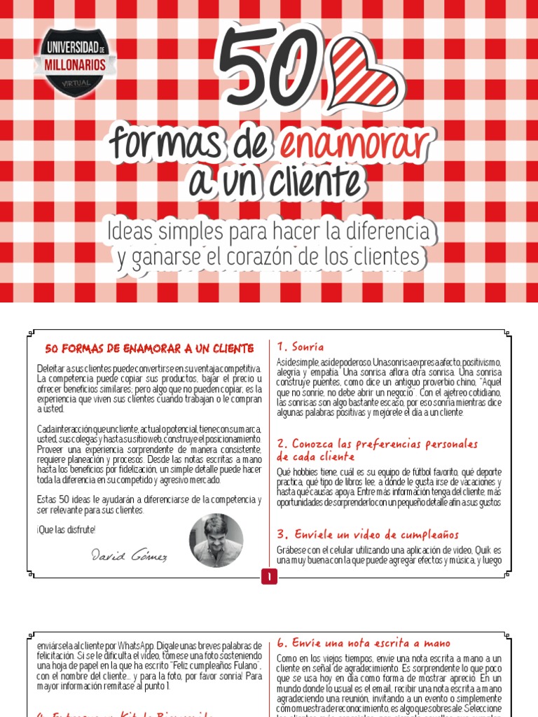 50 Formas de Enamorar A Un Cliente - David Gómez PDF | PDF | Cliente ...