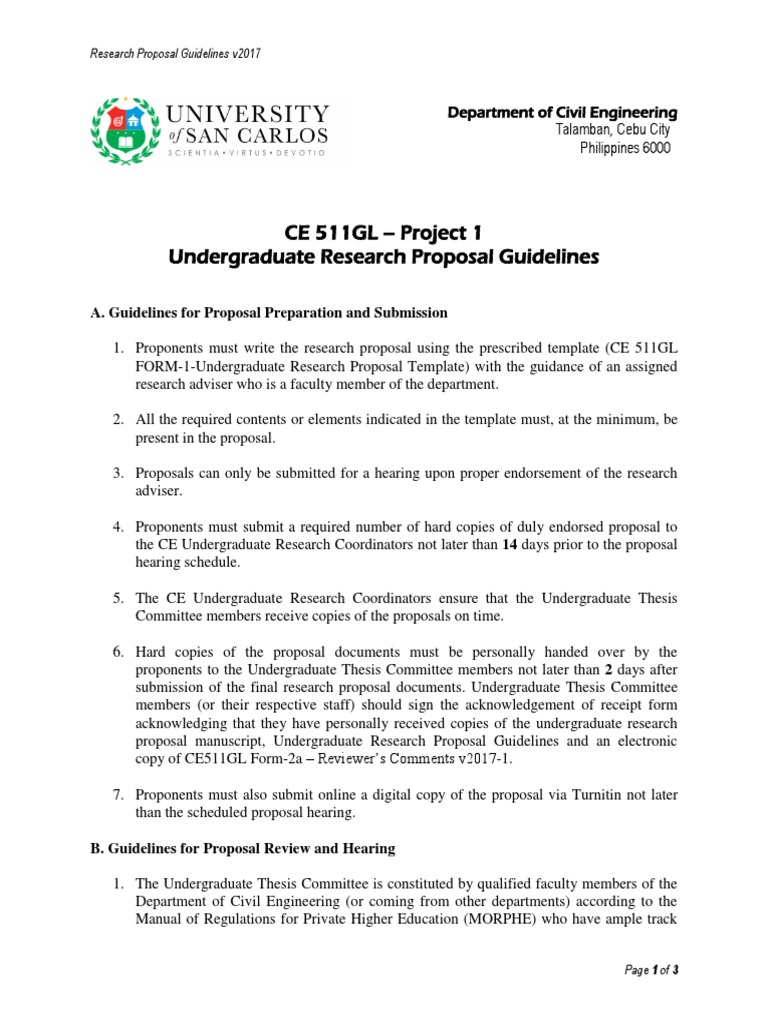 Undergraduate Research Proposal Guidelines | PDF | Thesis | Rubric ...