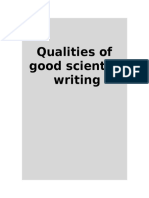 Qualities of Good Scientific Writing