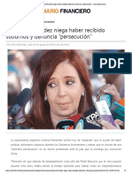 Cristina Fernández niega haber recibido sobornos y denuncia _persecución_ - Diario Financiero