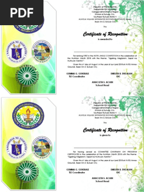 Certificate of Recognition