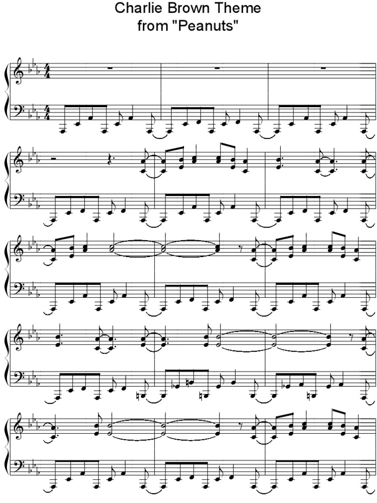 Charlie Brown Theme Peanuts | PDF | Peanuts