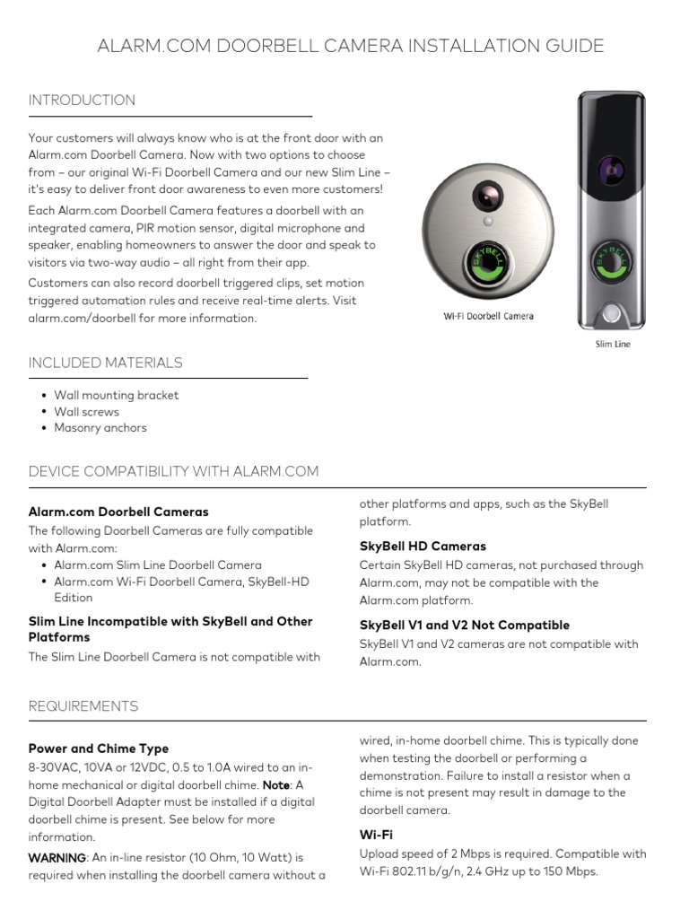 Doorbell Camera Installation Guide Skybell Flash (Photography) Wi Fi