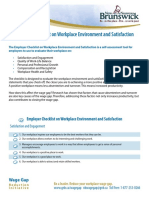 Employer Checklist On Workplace Environment and Satisfaction
