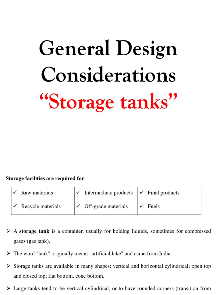 General Design Considerations: 