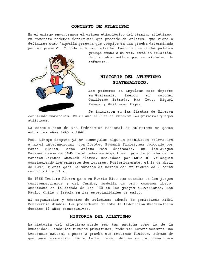 Concepto de Atletismo | PDF | Deporte del atletismo | Deportes