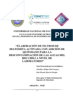 Elaboración de filtros de diatomita activada con quitosano para la descontaminación de aguas