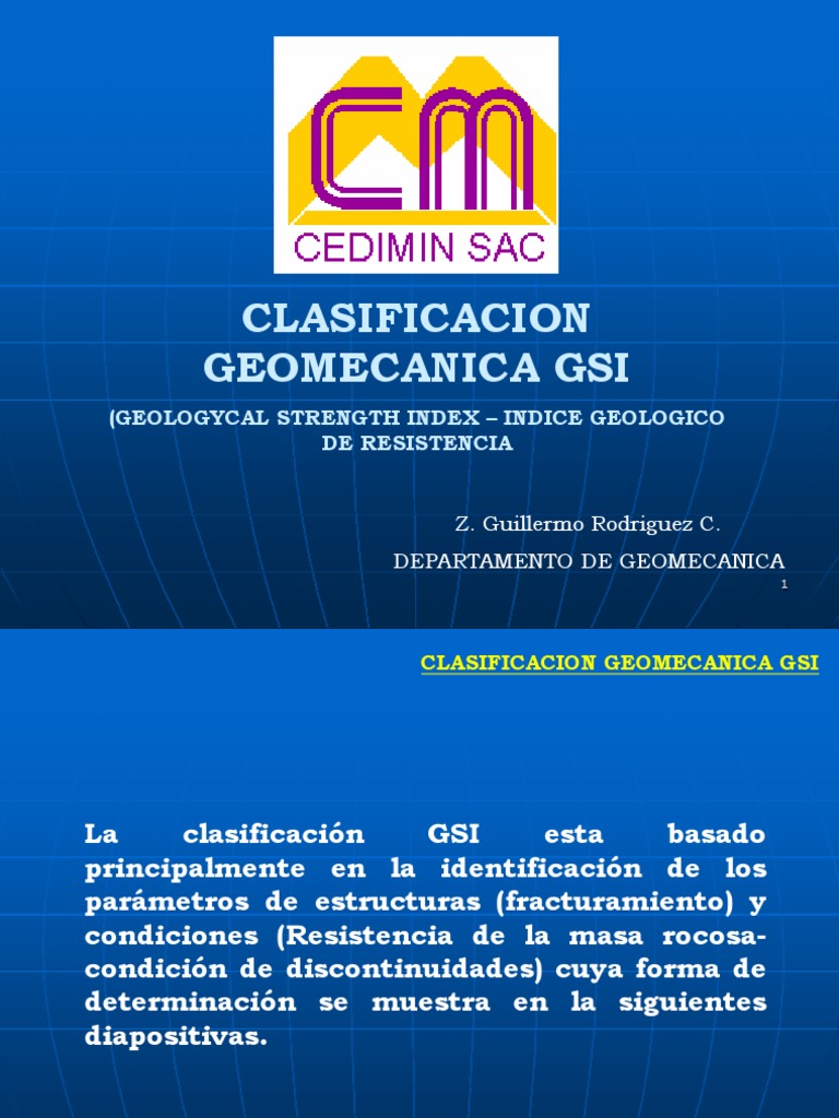 Clasificación Geomecánica GSI en Rocas | PDF | Taxonomía (biología) | Agua