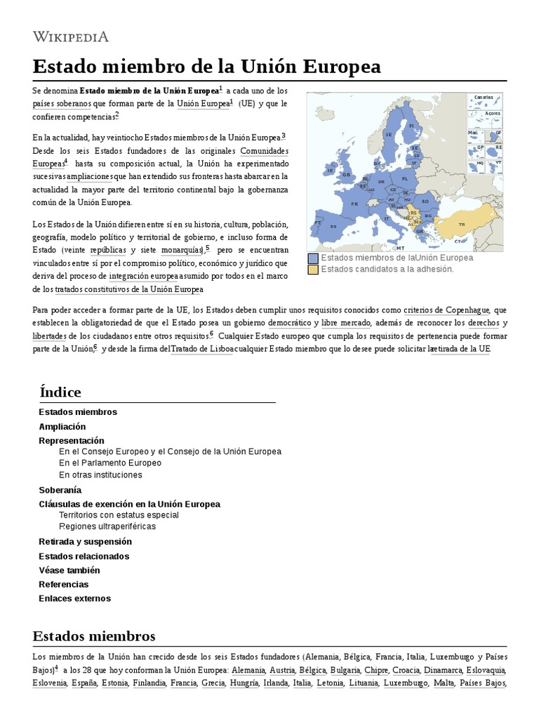 Estado Miembro de La Unión Europea | PDF | Estado miembro de la Unión ...