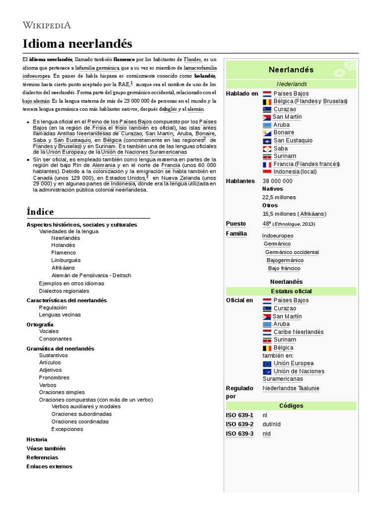 Idioma Neerlandés | Idioma aleman | Verbo