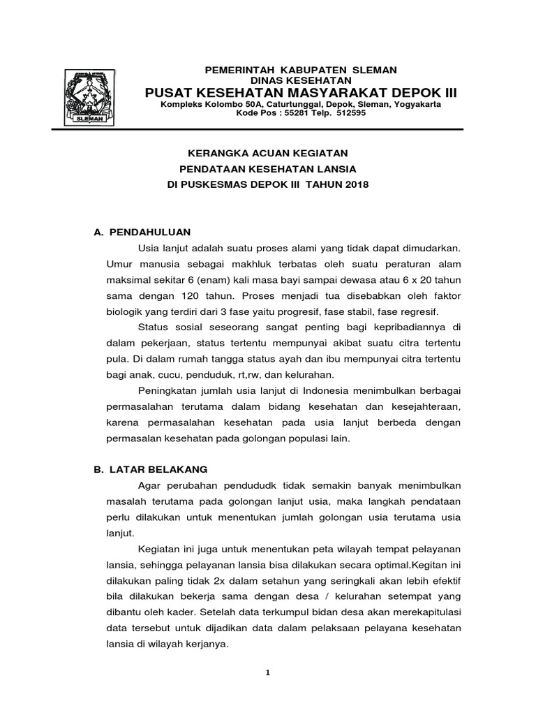KAK Pendataan Lansia Ok PDF