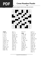WorksheetWorks Cross-Number Puzzle 1 | Puzzles | Games Of Mental Skill