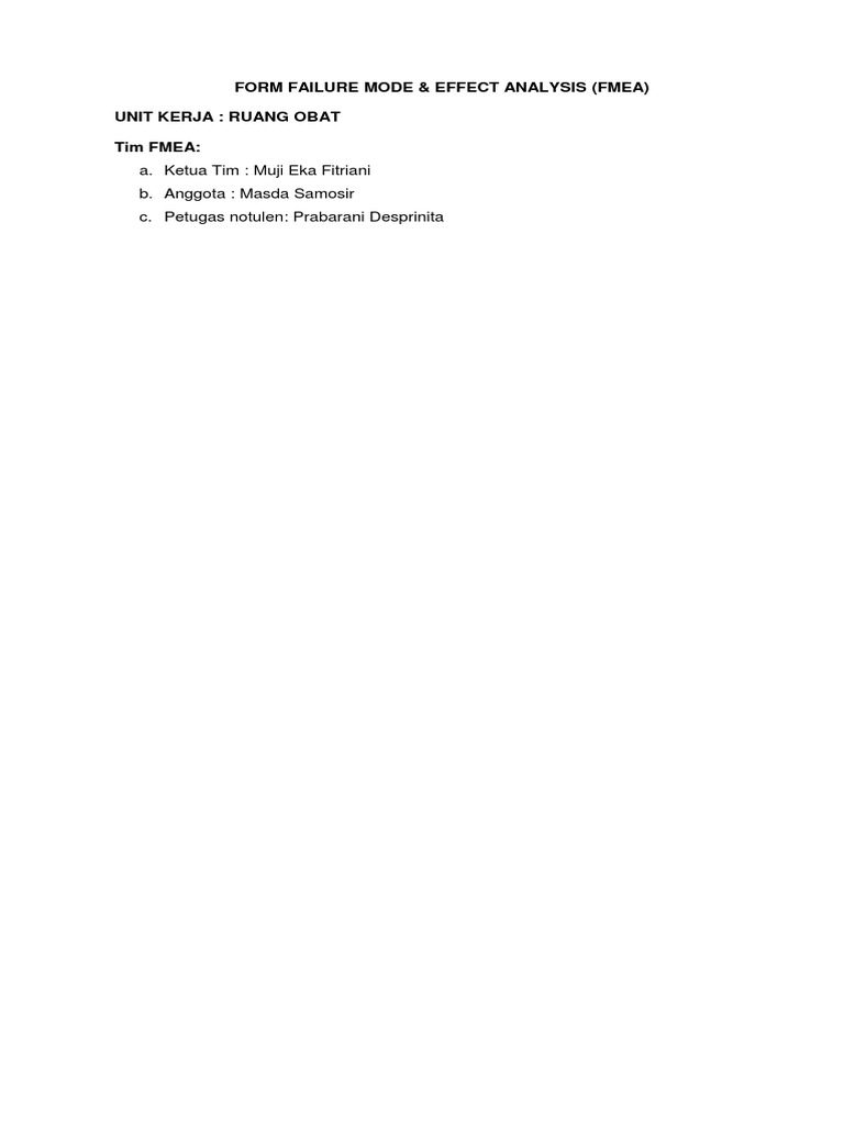 Form Fmea | PDF