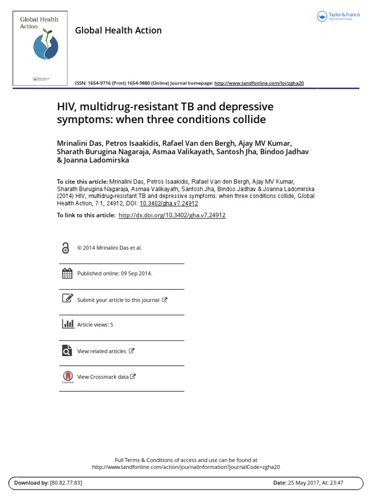 HIV, MultidrugResistant TB and Depressive Symptoms When Three Conditions Collide PDF