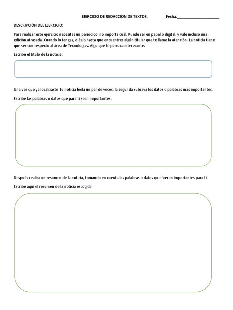 Ejercicio de Redaccion de Textos | PDF