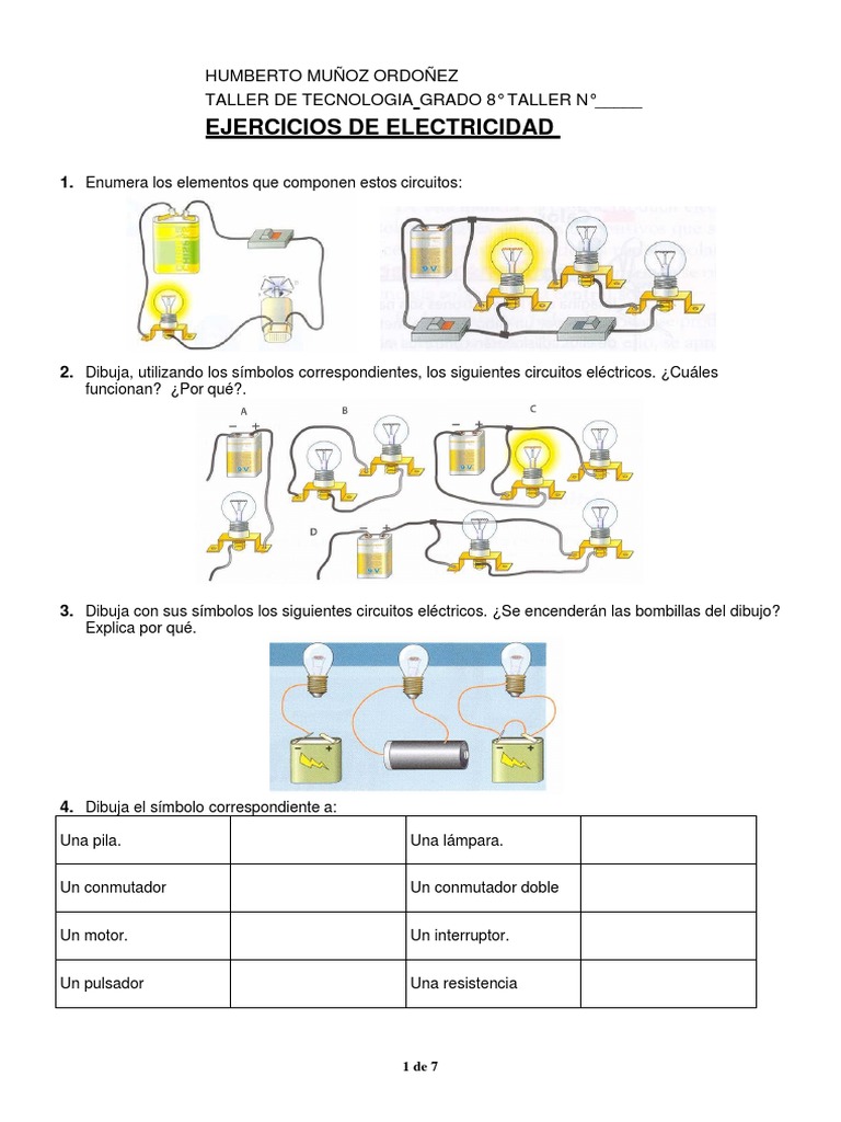 Ejercicios de Electricidad 2 PDF | Resistencia Eléctrica y Conductancia ...