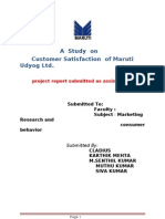 A Study On Customer Satisfaction of Maruti Udyog LTD.: Project Report Submitted As Assingnment