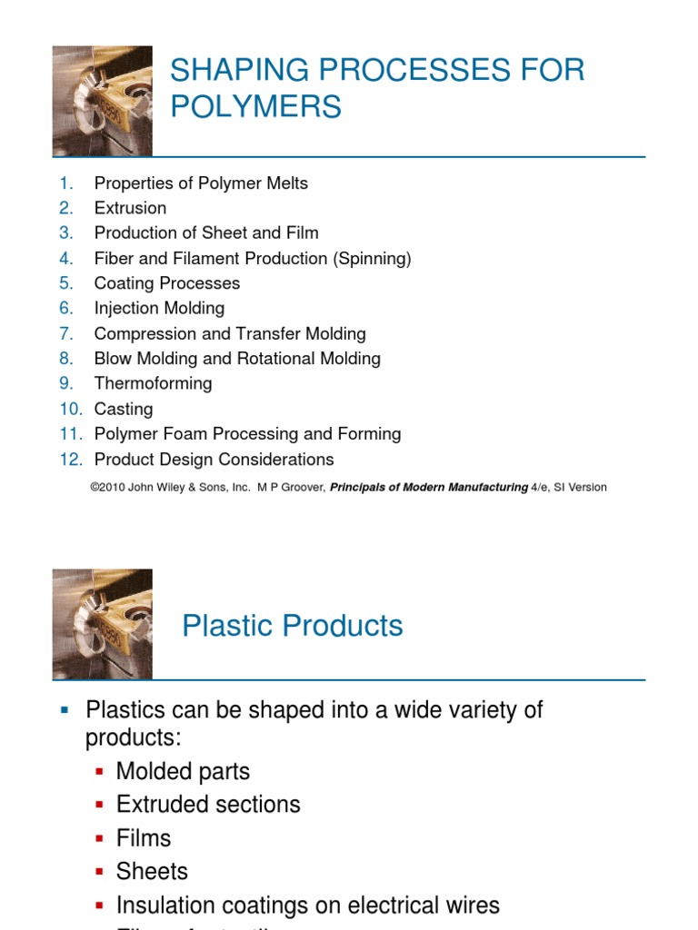 Shaping processes for plastics.pdf Spinning (Textiles) Extrusion