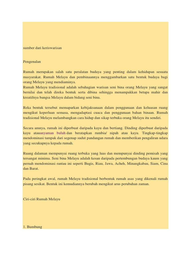 Rumah Melayu Tradisional Pdf