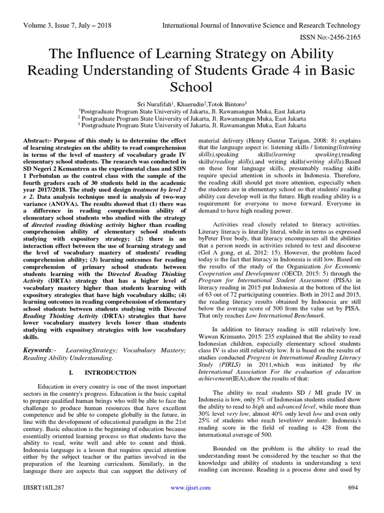 the-influence-of-learning-strategy-on-ability-reading-understanding-of