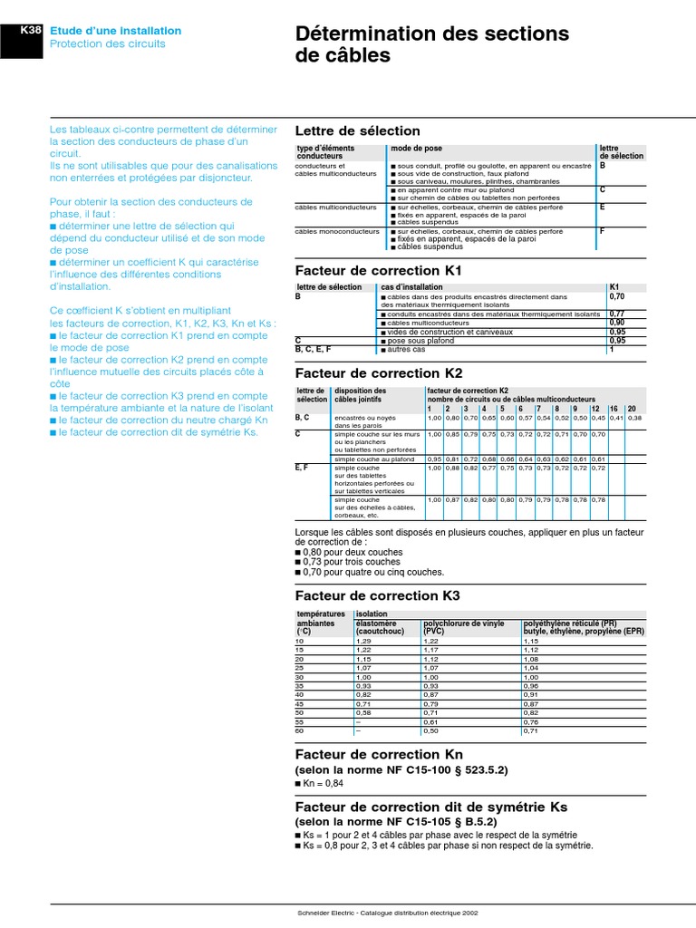 Calcul Section Câble Triphasé 400v Section Cables PDF | PDF | Watt | Tension électrique