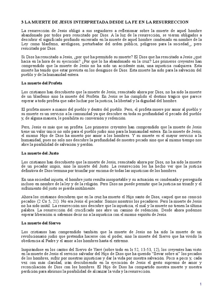 Muerte y Resurección de Jesús JA Pagola | PDF | La resurrección de ...