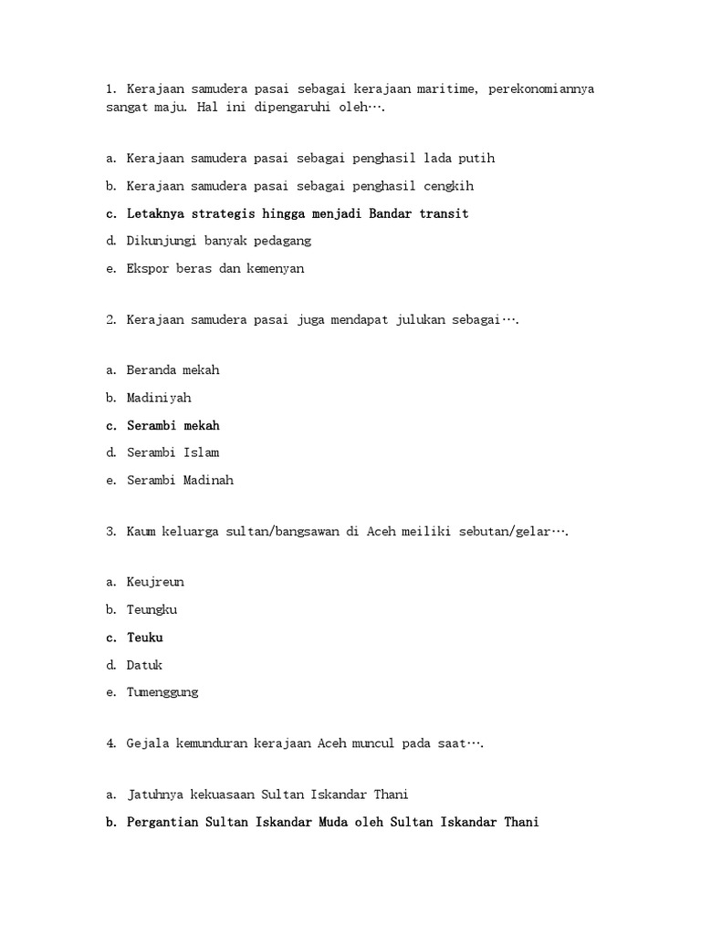 Soal & Jawaban Ujian Sejarah Indonesia Kelas 11