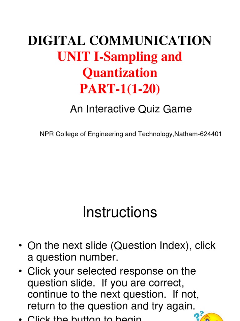 Sampling and Quantization Quiz | PDF | Sampling (Signal Processing ...