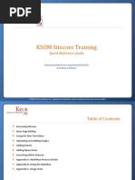 KSOM Sitecore Training - Quick Reference Guide - 9-24