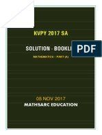 KVPY 2017 SA PART A Solution Booklet