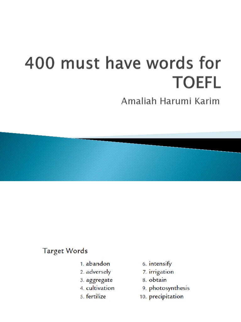 Toefl Words Pdf