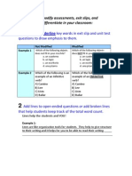 BOLD and Underline Key Words in Exit Slip and Unit Test