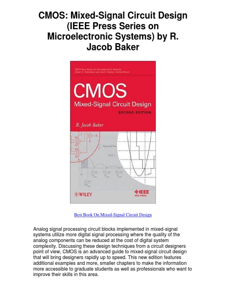 Cmos Mixed Signal Circuit Design Ieee Press Series On Microelectronic Systems By R Jacob Baker 5 Star Review Pdf Pdf Analogue Electronics Electronic Circuits