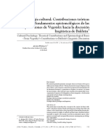Psicología cultural Contribuciones teóricas y fundamentos epistemologicos de las aportaciones de Vygotsky  hacia la discusion linguistica de Bakhtin.pdf