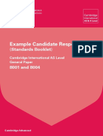 Example Candidate Responses: (Standards Booklet)