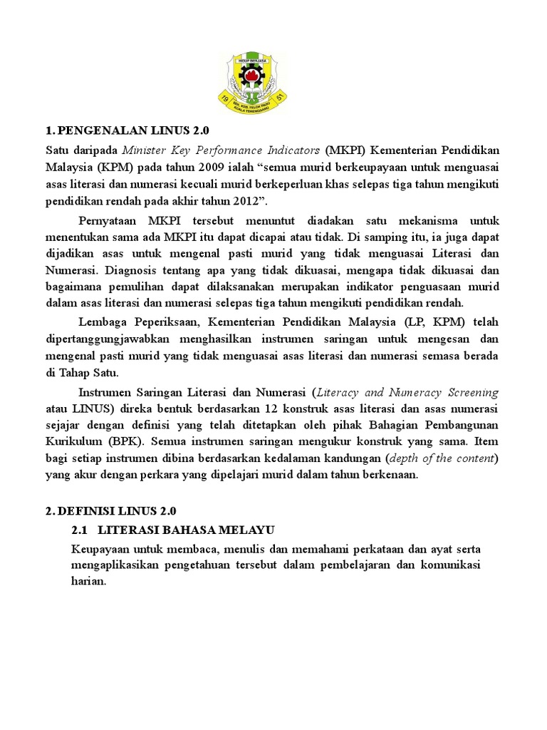 Pengenalan Program LINUS 2.0 Malaysia | PDF