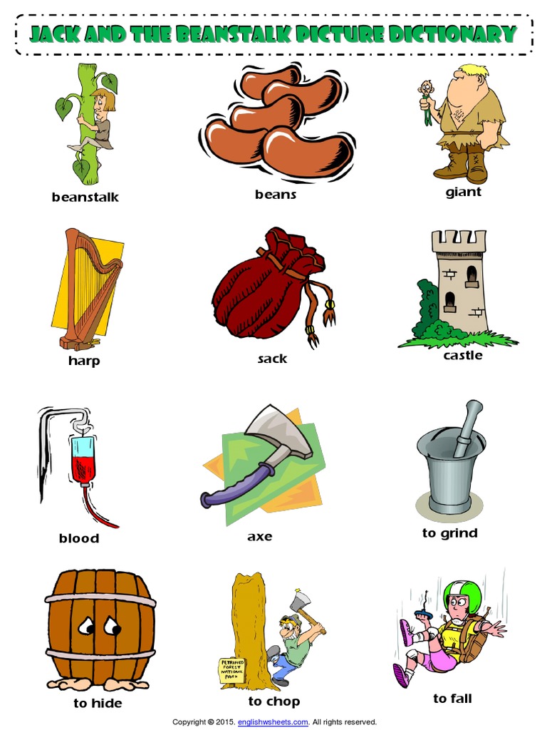 jack and the beanstalk fairy tale esl picture dictionary worksheet pdf pdf
