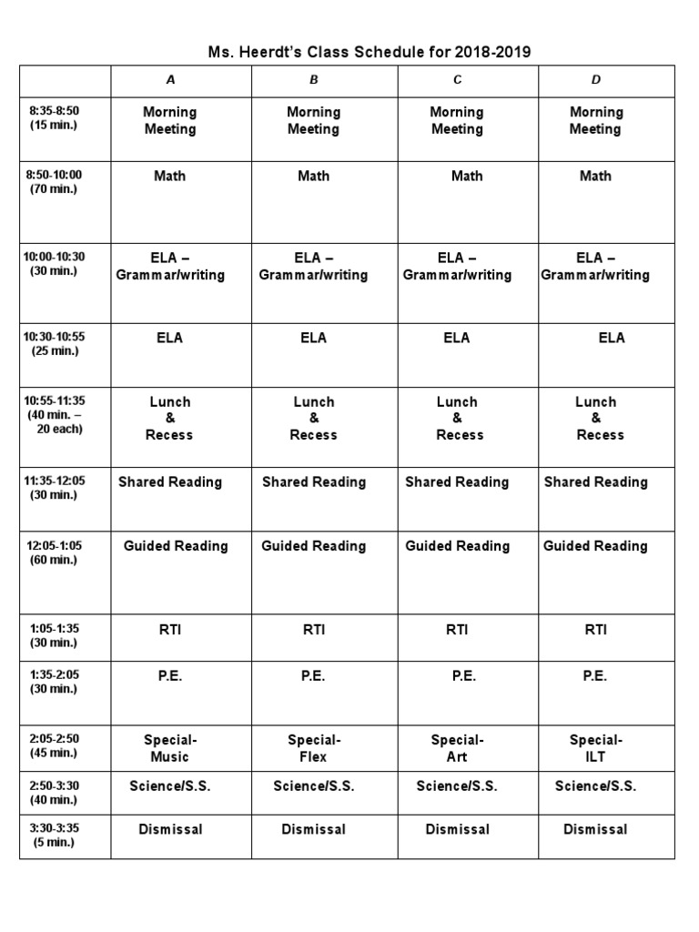 Schedule PDF