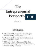 The Entrepreneurial Perspective: Chapter #1