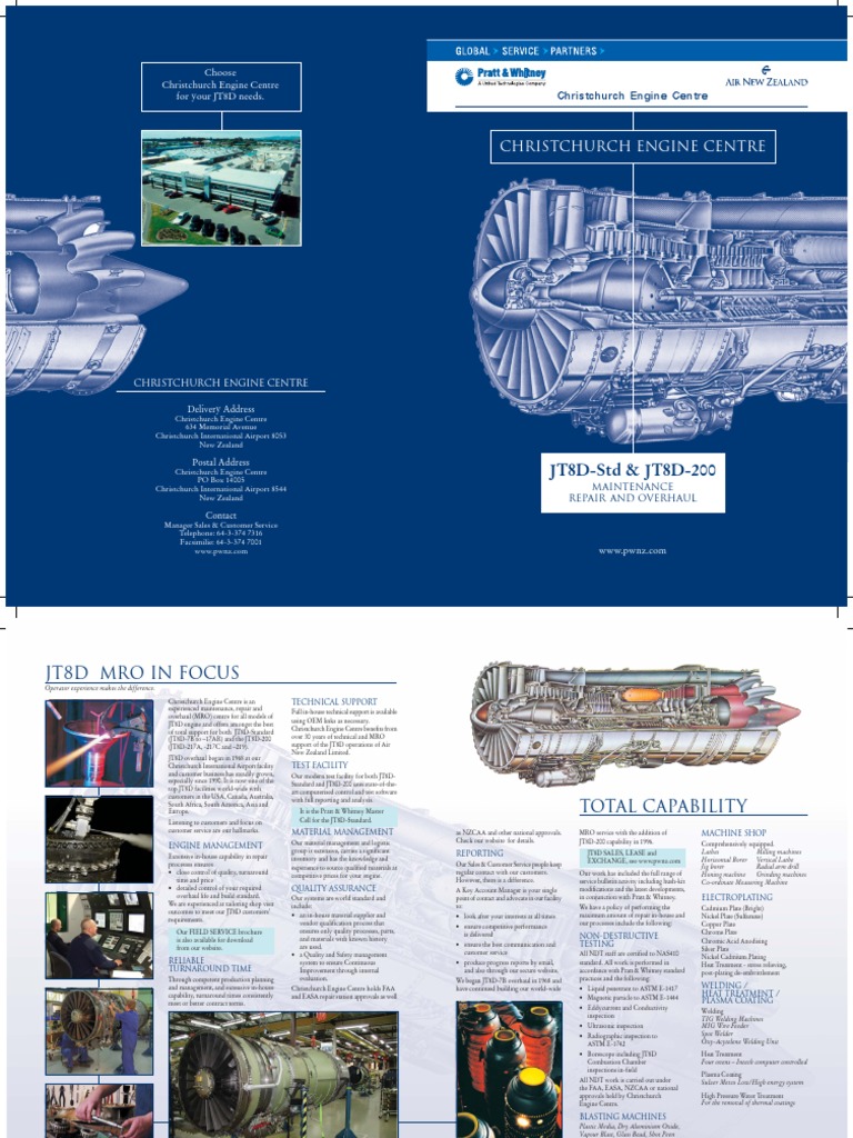 Comprehensive JT8D Engine Maintenance, Repair and Overhaul Services Offered by Christchurch