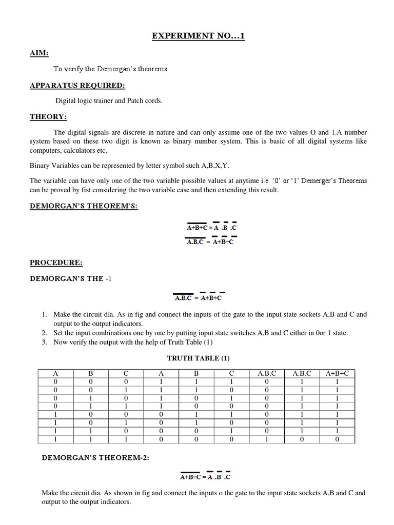 Lab Manual Digital Circuit and Design PDF Subtraction Digital