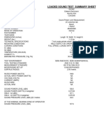 Loaded Sound Test Summary Sheet