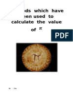 Methods Which Have Been Used to Calculate the Value of π